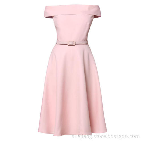 Off The Shoulder Retro Vintage Dress For Lady
